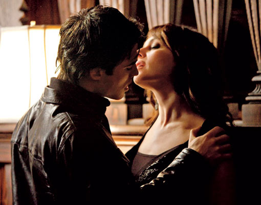 vampire diaries damon and elena kissing. #39;The Vampire Diaries#39; Panel at